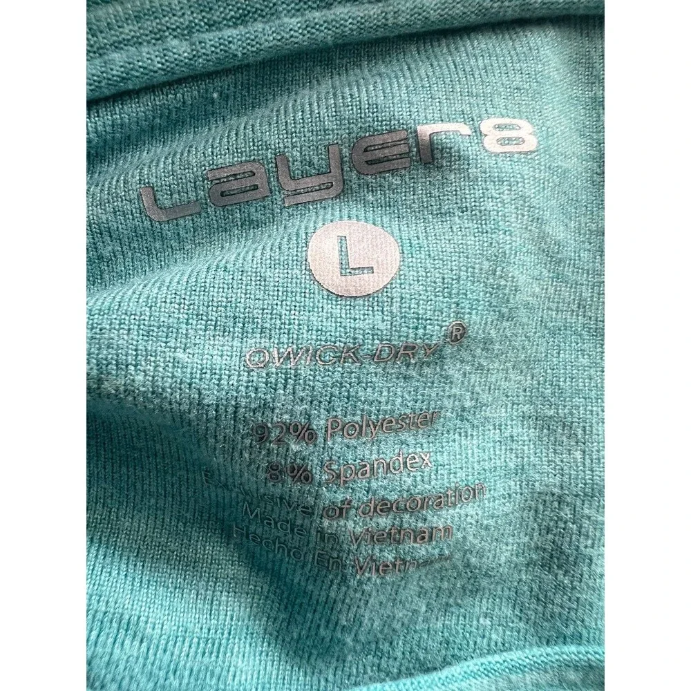 Layer8 Green Athletic Tank With Ruched Back - Large - Picture 3 of 4